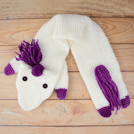 Unicorn Scarf Crochet Pattern by Semi Sweet Crafter