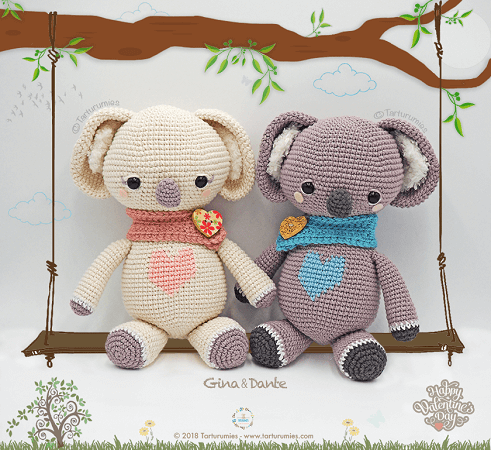 Valentine's Koalas Amigurumi Pattern by Tarturumies