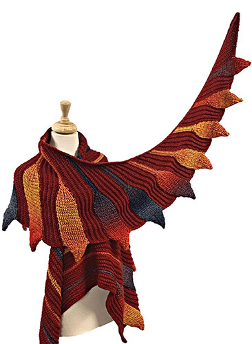 Embossed Phoenix Vortex Shawl By Bonita Patterns