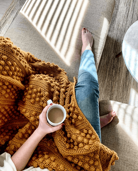 Bobble Throw Blanket Crochet Pattern by Modern Made Shop