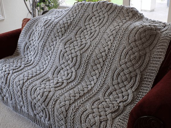 Bulky Cable Braided Blanket Crochet Pattern by Rebecca's Stylings