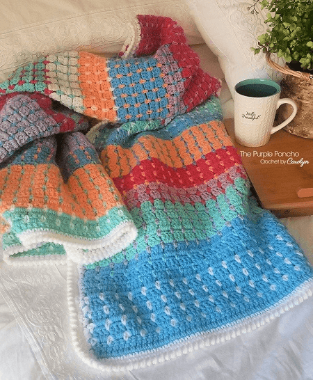 Chasing Colors Free Crochet Blanket Pattern by The Purple Poncho