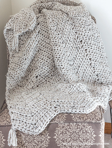 Chunky Chevron Throw Blanket Crochet Pattern by Krista Cagle