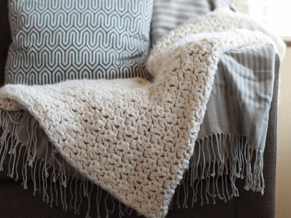 Chunky Icelandic Crochet Blanket Pattern by Mama In A Stitch