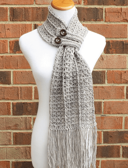 Crochet Button Scarf Pattern by Alyse Crochet