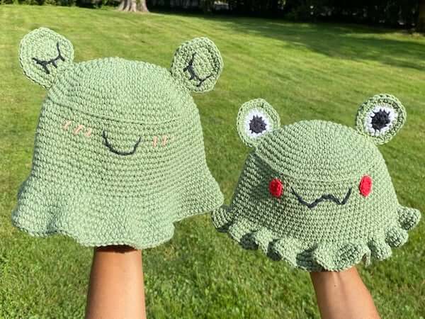 Crochet Frog Bucket Hats Pattern by Punk Crochetier