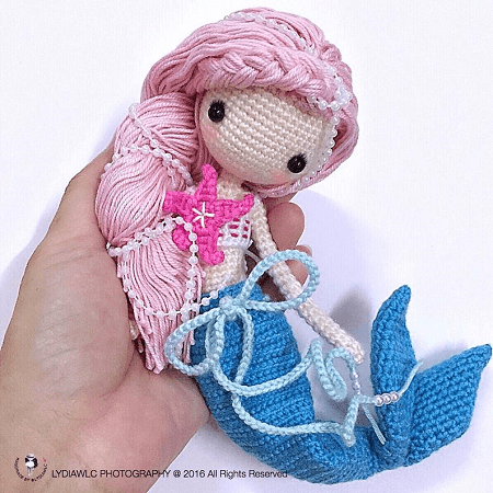 Crochet Mermaid Doll Pattern by Lydiawlc  MW