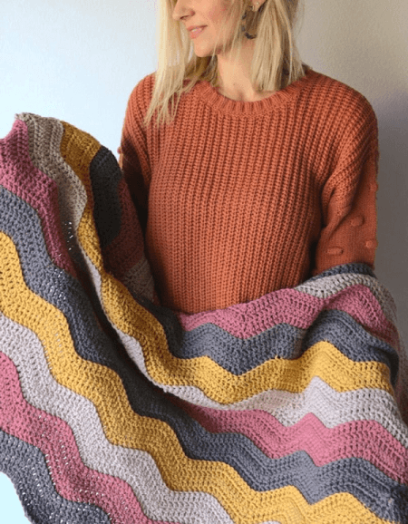 Crochet Ripple Blanket Free Pattern by Melanie Ham