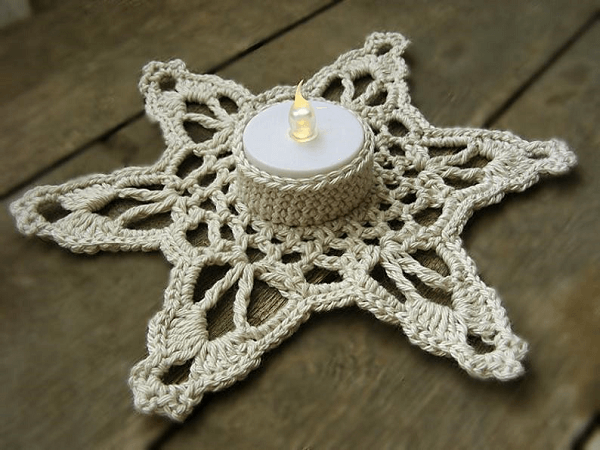 Crochet Snowflake Candle Coaster Pattern by Zicca Handmade Crochet