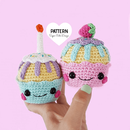 Cupcakes Amigurumi Crochet Pattern by Super Cute Design Shop