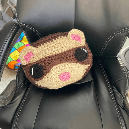 Fidget, The Ferret Pillow Crochet Pattern by The Cheerful Chameleon