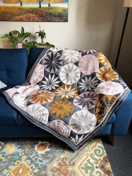 Marguerite Crochet Blanket Pattern by Mobius Girl Design