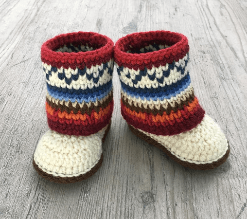 44 Super Cute Crochet Baby Booties Patterns Mukluk Booties Crochet Pattern by A Frayed Knot Boutique