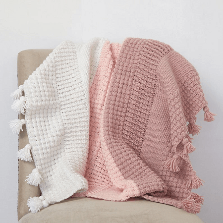 Ombre Textured Blanket Crochet Pattern by Dabbles And Babbles