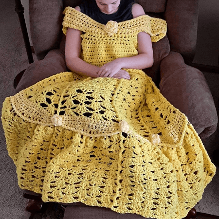 Princess Dress Blanket Crochet Pattern by Carol Hladik Designs
