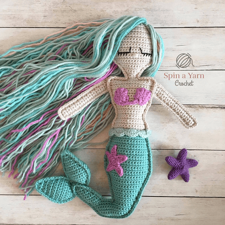 Ragdoll Mermaid Crochet Pattern by Spin A Yarn Crochet