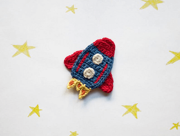 Rocket Applique Crochet Pattern by One And Two Company