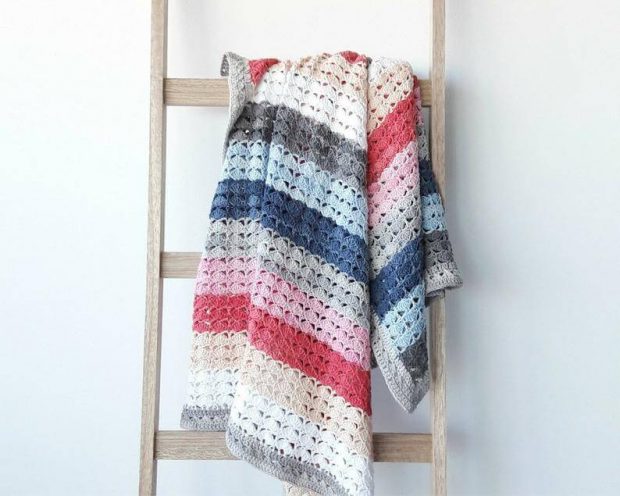Sea Shell Blanket Crochet Pattern by So Happy In Red