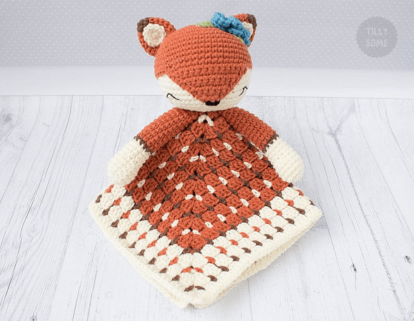 crochet fox lovey pattern free