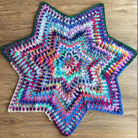 Stabby Granny Star Crochet Blanket Pattern by Bright Red Cherries