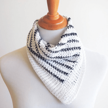 Striped Neck Scarf Crochet Pattern by Ideal Me