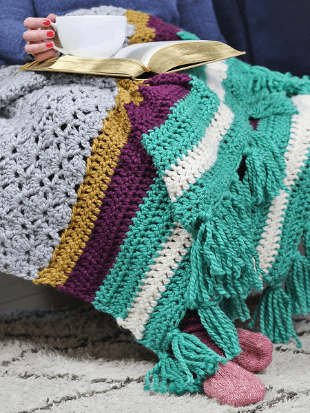 The Hawthorn Afghan Free Crochet Blanket Pattern by Persia Lou