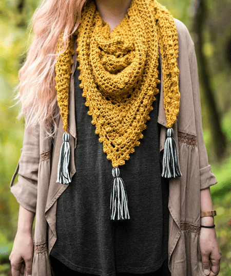 The Meadowlark Triangle Scarf Crochet Pattern by Hailey Bailey