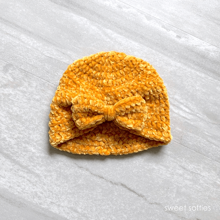 Velvet Baby Turban Crochet Pattern by Sweet Softies