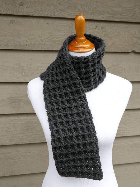 Waffle Stitch Crochet Charity Scarf Pattern by Jennifer Dickerson