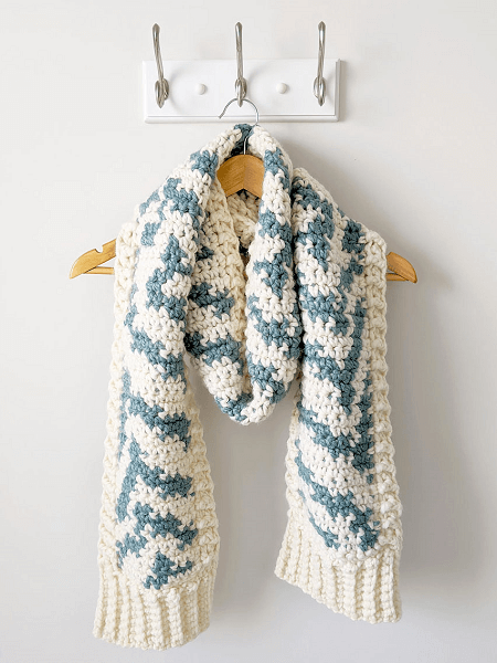 Zebra Print Crochet Scarf Pattern by Just Be Crafty