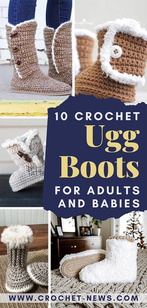 10 Crochet Ugg Boots For Adults and Babies