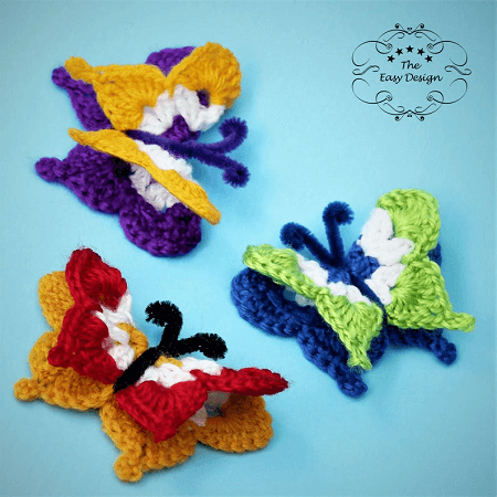 3D Crochet Butterfly Pattern by The Easy Design