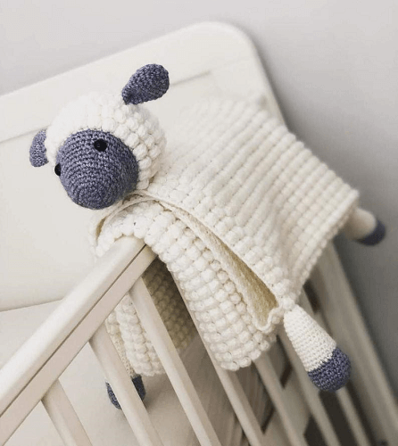 3in1 Cuddly Sheep Folding Baby Blanket Crochet Pattern by Crafting Happiness UK