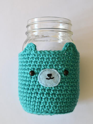 Bear Mason Jar Cozy By PopsDeMilk