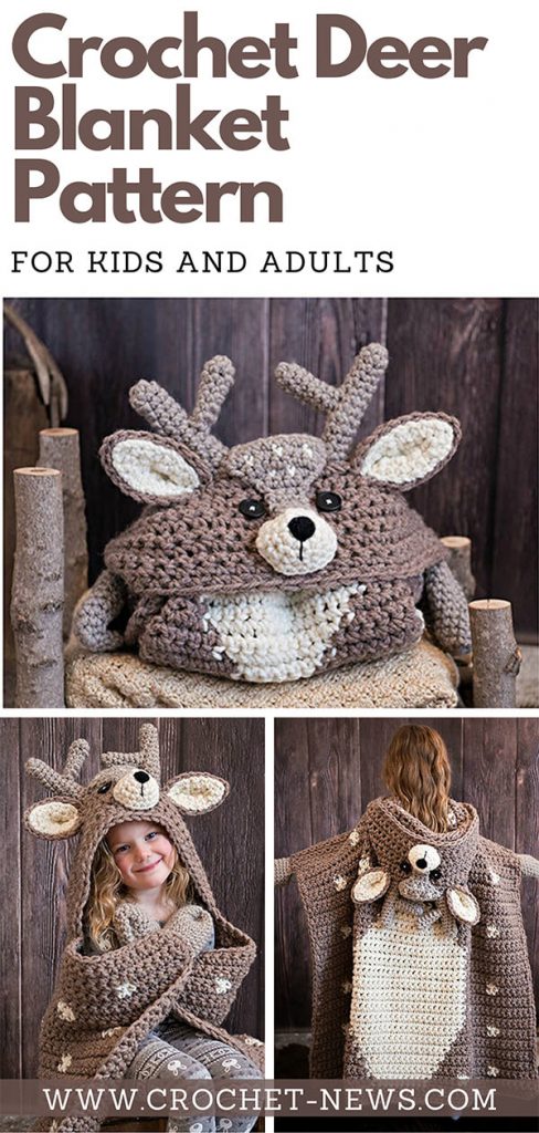 Crochet Deer Blanket Pattern For Kids and Adults - Crochet News