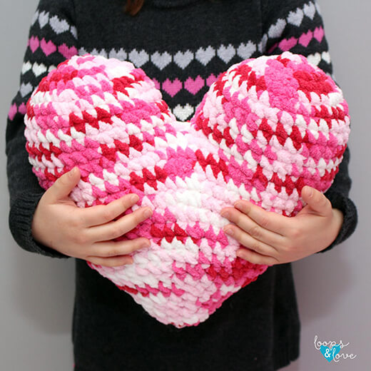 Crochet Heart Pillow Pattern By LoopsAndLoveCrochet