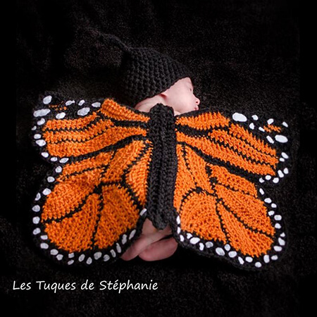 Monarch Crochet Butterfly Baby Blanket Pattern