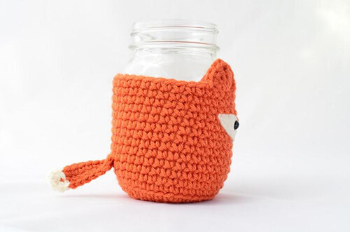 Fox's Tail of the Crochet Mason Jar By PopsDeMilk