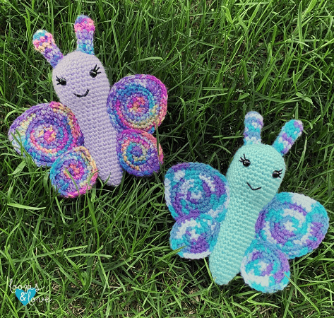 Amigurumi Free Crochet Butterfly Pattern by Loops And Love Crochet