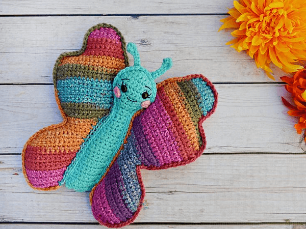 Kawaii Cuddler Free Crochet Butterfly Pattern by 3am Grace Designs