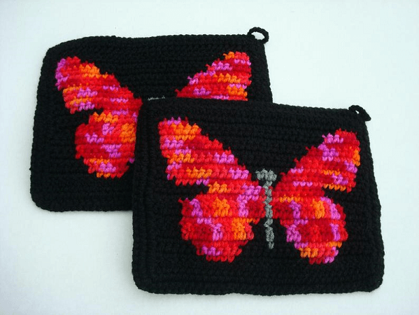 Potholder Butterfly Crochet Pattern by Hoooker