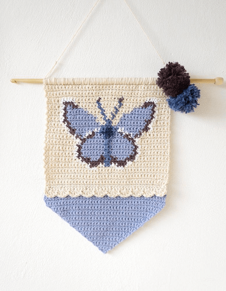 Butterfly Wall Hanging Crochet Pattern by Little Doolally
