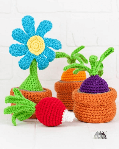 Crochet Baby Toy Garden Pattern by Winding Road Crochet