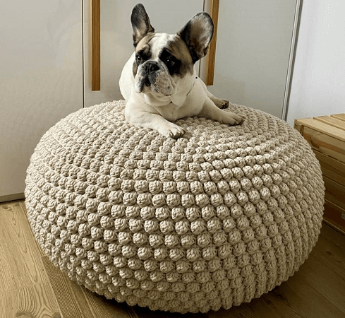 Crochet Bobbles Pouf Pattern by Is Woolish