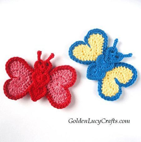 Applique Crochet Butterfly Pattern by Golden Lucy Crafts