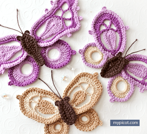 Crochet Butterfly Pattern by My Picot