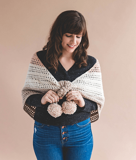 Crochet Elle Convertible Shawl Pattern by Sewrella