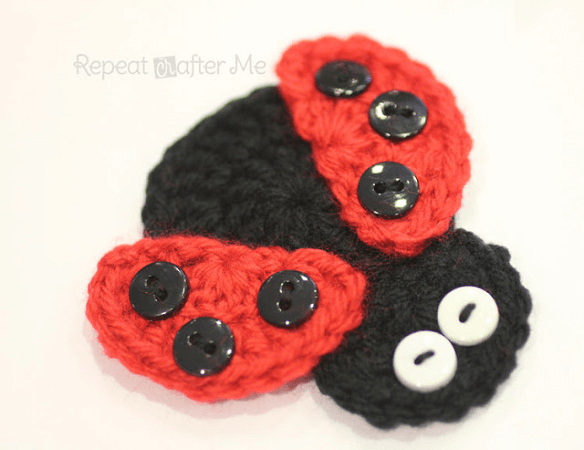 Crochet Ladybird Applique Pattern by Repeat Crafter Me