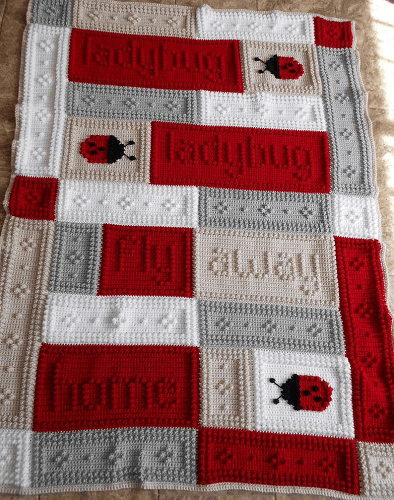 Crochet Ladybug Blanket Pattern by Color And Shape Design