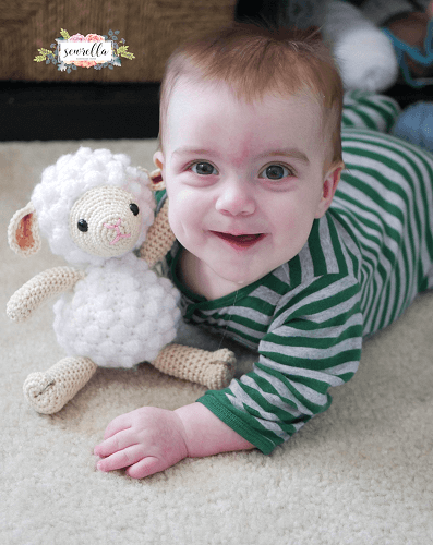 Crochet Lamb Baby Toy Pattern by Sewrella